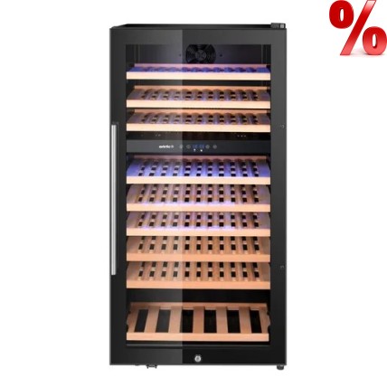 VYNO ŠALDYTUVAS, 2 zonų, Arktic, 230L, Juodas, 569x595x(H)1215mm-Hendi